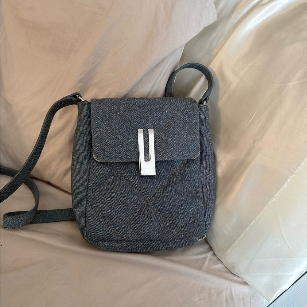 Vince Camuto Leather Demin Pattered Crossbody